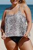 Picture of TANKINI PLUS SIZE SCOOP NECK RACERBACK LEOPARD PRINT